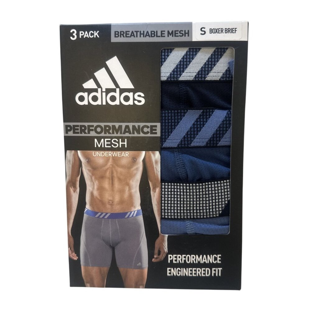 Adidas 3-Pack Performance Mesh Boxer Briefs S 28-30" Breathable AEROREADY Underw